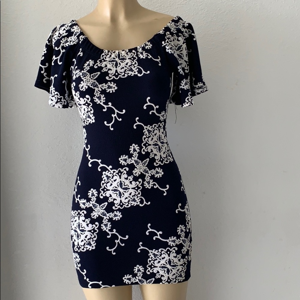 Papaya navy blue dress